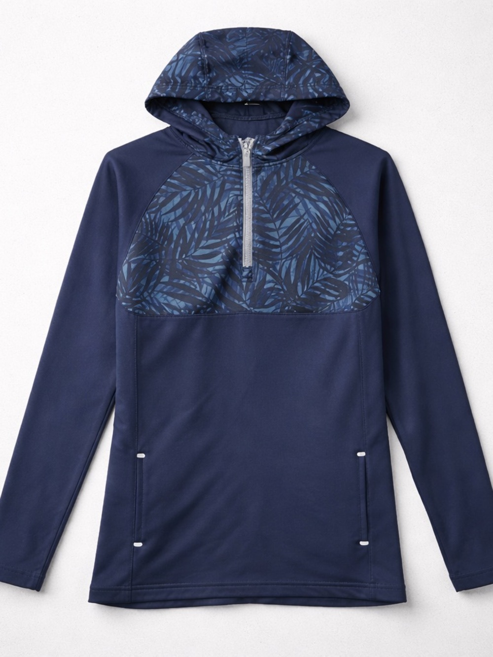 Peter Millar Navy Blue hooded performance quarter zip sweatshirt size 7/8